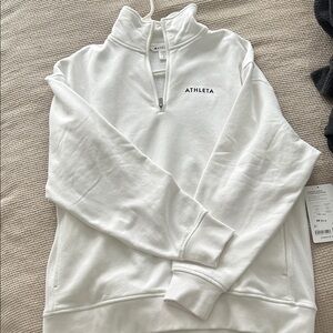Athleta Bright White Half-Zip Pullover